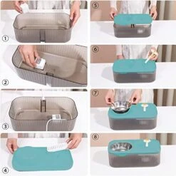 Suertree Cat Fountain Water Bowl Stainless Steel, 101oz/3L Automatic Pet Water Fountain, Dog Water Dispenser Cat Feeding Watering Supplies With 2 Filters For Cats, Dogs, Pets Blue -Pet Products Shop 51Va9bVlYdL