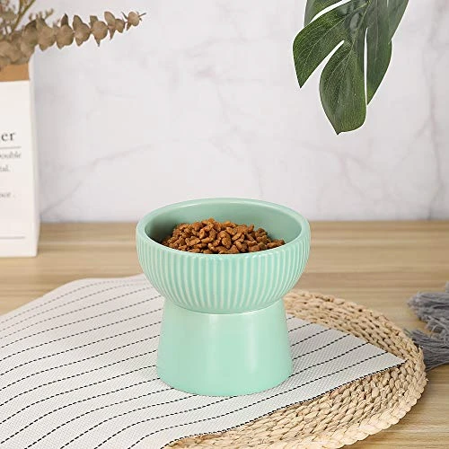Green Ceramic Raised Cat Bowls, Elevated Food Or Water Bowls, Stress Free, Backflow Prevention, Dishwasher And Microwave Safe, Lead & Cadmium Free 5 Green Ceramic Raised Cat Bowls, Elevated Food Or Water Bowls, Stress Free, Backflow Prevention, Dishwasher And Microwave Safe, Lead & Cadmium Free - Image 3