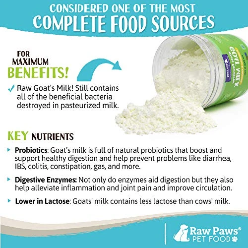 Raw Paws Whole Goat Milk Powder For Dogs And Cats, 7-oz - Goats Milk For Dogs Made In USA - Natural Kitten & Puppy Milk Replacement Formula - Dry Pet Goat Milk Food Topper - Pet Nutritional Supplement 7 Raw Paws Whole Goat Milk Powder For Dogs And Cats, 7-oz - Goats Milk For Dogs Made In USA - Natural Kitten & Puppy Milk Replacement Formula - Dry Pet Goat Milk Food Topper - Pet Nutritional Supplement - Image 5