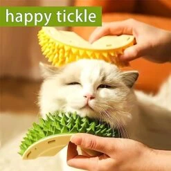 Durian-Shaped Cat Scratcher,Durian Multifunctional Toys,Cat Durian Shell Durian，Massaging And Removing Floating Hair Cat Dog Mint Toys (Green) -Pet Products Shop 51WMFH7fL3L