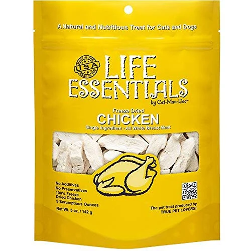 LIFE ESSENTIALS BY CAT-MAN-DOO All Natural Freeze Dried Chicken For Dogs & Cats - No Fillers, Preservatives, Or Additives - Grain Free Tasty Treat - 5 Oz Bag - Made In USA 3 LIFE ESSENTIALS BY CAT-MAN-DOO All Natural Freeze Dried Chicken For Dogs & Cats - No Fillers, Preservatives, Or Additives - Grain Free Tasty Treat - 5 Oz Bag - Made In USA