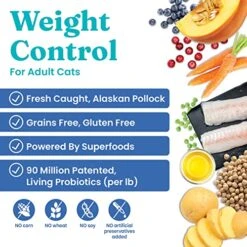 Solid Gold - Fit As A Fiddle Weight Management Cat Food - Low Calorie Grain Free Dry Cat Food Recipe With Alaskan Pollock - Superfoods & Probiotics For Gut Health And Immune Support -Pet Products Shop 51Wp1obMtzL