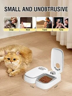 Automatic Cat Feeders 2 Cat, Wet Dry Cat Food Dispenser With 48H Delay, Smart Dog Cat Feeder Automatic With 2 Bowls, Timed Pet Feeder With Locking Design, Programmable Portion Control 2 Meals Per Day -Pet Products Shop 51WvZea7IGL