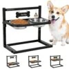 SHAINFUN Elevated Dog Bowls For Medium Dogs And Cats - Raised Cat Or Dog Bowl Stand With Adjustable Height And Two Stainless Steel Food Bowls - Ideal For Medium And Small Dogs And Cats. -Pet Products Shop 51XAi6DTRYL