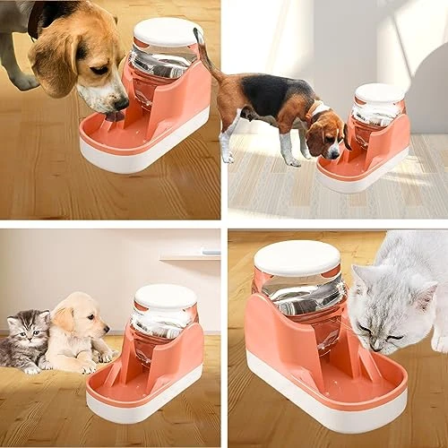 Kathson Automatic Dog Water Dispenser 1 Gallon Gravity Cat Water Dispenser Dogs Water Station Bowl Large Capacity Feeder Waterer Pet Drinking Fountain Pink 7 Kathson Automatic Dog Water Dispenser 1 Gallon Gravity Cat Water Dispenser Dogs Water Station Bowl Large Capacity Feeder Waterer Pet Drinking Fountain Pink - Image 5