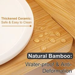 Ceramic Elevated Cat Bowls Raised Food And Water Bowl Set 15° Tilted Kitty Dishes Anti Vomiting For Indoor Cats Orthopedic Pet Puppy Dish With Bamboo Feeding Stand(Ø 4.3in) -Pet Products Shop 51Xmpd4RGtL