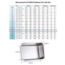 KUNWU Stainless Steel Food Grade 24" X 16" X 6" Extra Large Cat Litter Box With Golden Scoop Set -Pet Products Shop 51XtmzdqzKL
