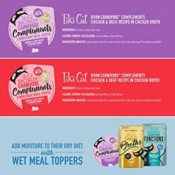 Tiki Cat Born Carnivore Complements Variety Pack, Chicken Blends, Wet, High-Protein & High-Moisture Cat Food Topper, 2.1 Oz. Cups (Pack Of 10) -Pet Products Shop 51Y4SN6YJpL