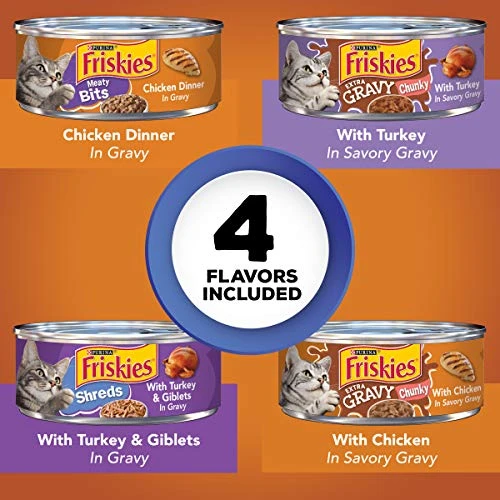 Purina Friskies Gravy Wet Cat Food Variety Pack, TurChicken Extra Gravy Chunky, Meaty Bits & Shreds - (40) 5.5 Oz. Cans 4 Purina Friskies Gravy Wet Cat Food Variety Pack, TurChicken Extra Gravy Chunky, Meaty Bits & Shreds - (40) 5.5 Oz. Cans - Image 2