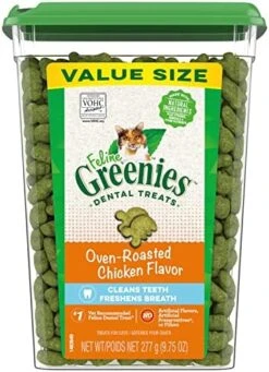 FELINE GREENIES Natural Dental Care Cat Treats Oven Roasted Chicken Flavor, 21 Oz. Tub -Pet Products Shop 51Ynt0UtikL. AC