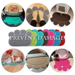 IHOO Pet Feeding Mat Cats Dog PVC Pads Non-Slip Puppy Kitten Dish Bowl Food Water Cat Litter Placemat Mat Paw Shape,1Pcs Red -Pet Products Shop 51ZCRjUuhGL