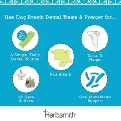 Herbsmith Dog Breath - Dog Dental Care Solution - Natural Dog Breath Freshener That Tackles Tartar - Dental Powder For Dogs - 500g Powder -Pet Products Shop 51Zw16oEY5L