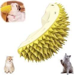 ZOVALI Durian Multifunctional Toys,Durian Cat Scratcher, Cat Scratcher Durian Comb, Massaging And Removing Floating Hair Cat Dog Mint Toys (Green+Yellow) -Pet Products Shop 51admy3AJ4L. AC