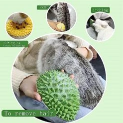 Durian-Shaped Cat Scratcher,Durian Multifunctional Toys,Cat Durian Shell Durian，Massaging And Removing Floating Hair Cat Dog Mint Toys (Green) -Pet Products Shop 51ao5mYG1EL