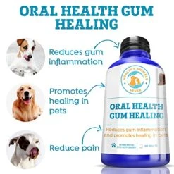 Healthy Animals 4 Ever Oral Health Gum Healing For Dogs - Relieves Inflammation, Soothes Pain, Fights Gum Disease - Natural, Non-GMO, Organic - Gluten, Preservative & Chemical Free Supplement - 300 Ct -Pet Products Shop 51bpgbLCWgL