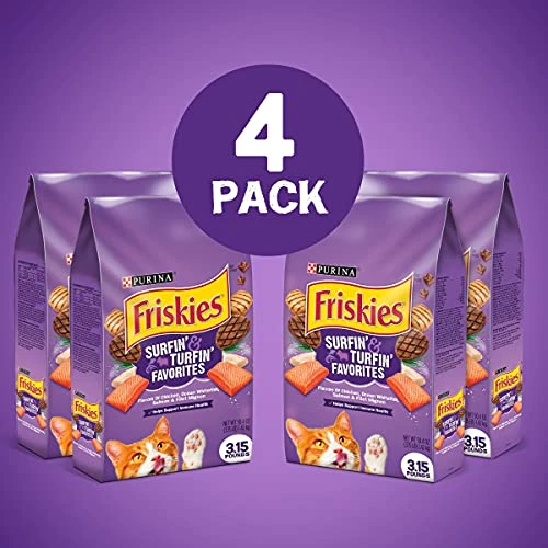 Purina Friskies Dry Cat Food, Surfin' & Turfin' Favorites - (4) 3.15 Lb. Bags 4 Purina Friskies Dry Cat Food, Surfin' & Turfin' Favorites - (4) 3.15 Lb. Bags - Image 2