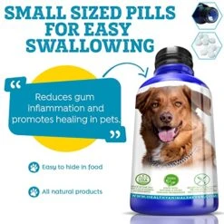 Healthy Animals 4 Ever Oral Health Gum Healing For Dogs - Relieves Inflammation, Soothes Pain, Fights Gum Disease - Natural, Non-GMO, Organic - Gluten, Preservative & Chemical Free Supplement - 300 Ct -Pet Products Shop 51d7um1hZcL