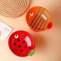 Chubacoo Raised Cat Bowl Set : Elevated Ceramic Cat Food & Water Bowl Set - Cute Hand-Painted Cat Dishes For Indoor Cats Or Small Size Dogs - 6.5 Inch Tilted Cat Feeding & Watering Bowls (2 PCS)