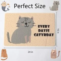 PetEiZi Cat Litter Mat Trap, Pet Food Catching Placemat, Super Cute Easy To Clean 24"×16" Large Durable For Cats And Dogs - Everyday Is Catyrday -Pet Products Shop 51fKs5wmviS