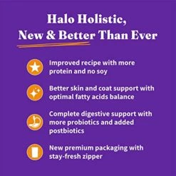 Halo Holistic Indoor Cat Food Dry, Grain Free Cage-free Chicken Recipe For Healthy Weight Support, Complete Digestive Health, Dry Cat Food Bag, Adult Formula, 6-lb Bag -Pet Products Shop 51fcGOtsztL