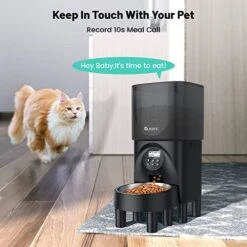 Automatic Cat Feeders, Cat Food Dispenser With Desiccant Bag, 19 Cup Automatic Dog Feeder With Stainless Steel Bowl & Heightening Feet, Easy Set Up To 20 Portions 4 Meals Per Day & 10s Voice Recorder -Pet Products Shop 51flmfAZLZL