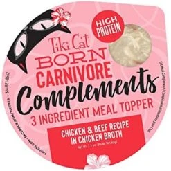 Tiki Cat Born Carnivore Complements Variety Pack, Chicken Blends, Wet, High-Protein & High-Moisture Cat Food Topper, 2.1 Oz. Cups (Pack Of 10) -Pet Products Shop 51giGw67tGL. AC