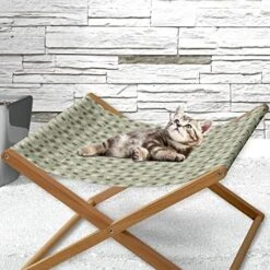 Lunarable Food Pet Hammock, Bunch Of Sliced Limes Background Yummy Fruit Fresh Tropical Vitamin Picture Print, Bed For Kittens Canopy With Durable Wooden Frame, 22" X 19 1/2" X 13", Fern Green -Pet Products Shop 51gjfelrz3L. AC