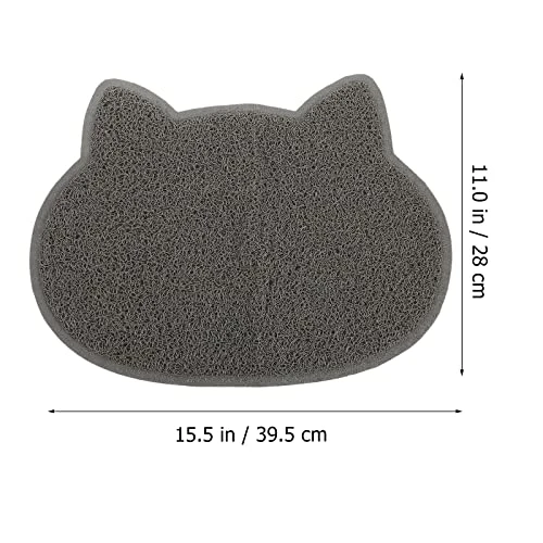 LUOZZY 2Pcs Cat Litter Mats PVC Kitten Litter Mats Pet Cat Litter Pads Pet Dish Place Mats (Black, Dark Gray) 3 LUOZZY 2Pcs Cat Litter Mats PVC Kitten Litter Mats Pet Cat Litter Pads Pet Dish Place Mats (Black, Dark Gray)