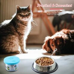 Perthlin 7 Pieces Pet Food Can Supplies Set Include 4 Pieces Silicone Pet Can Covers Cat Can Lids 1 Pieces Multifuctional Pet Can Opener And 2 Pieces Dog Claw Spoons For Pets Dogs Cats Feeding Can -Pet Products Shop 51h61uDOqbL