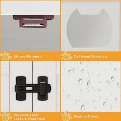 EasyCom Litter Box Enclosure, Hidden Cat Tree Tower Furniture For Indoor House, Modern Wooden All-in-one Cat Litter Cabinet With Scratching Post And Condo, White 17 EasyCom Litter Box Enclosure, Hidden Cat Tree Tower Furniture For Indoor House, Modern Wooden All-in-one Cat Litter Cabinet With Scratching Post And Condo, White -Pet Products Shop 51i7OGPV9FL