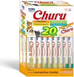 INABA Churu Cat Treats, Grain-Free, Lickable, Squeezable Creamy Purée Cat Treat/Topper With Vitamin E & Taurine, 0.5 Ounces Each Tube, 20 Tubes, Seafood Variety Box 12 INABA Churu Cat Treats, Grain-Free, Lickable, Squeezable Creamy Purée Cat Treat/Topper With Vitamin E & Taurine, 0.5 Ounces Each Tube, 20 Tubes, Seafood Variety Box -Pet Products Shop 51iTt1ed0tL. AC
