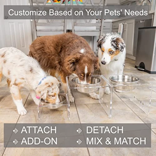 PetFusion Elevated Dog Bowls, Cat Bowls |Innovative Raised Pet Feeder With Embedded Magnets, Attach, Detach, Add On, Mix & Match |Short 4' & Tall 9' Elevated Feeder, Singles Or Pairs |12 Month Warr 6 PetFusion Elevated Dog Bowls, Cat Bowls |Innovative Raised Pet Feeder With Embedded Magnets, Attach, Detach, Add On, Mix & Match |Short 4' & Tall 9' Elevated Feeder, Singles Or Pairs |12 Month Warr - Image 4
