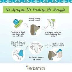 Herbsmith Dog Breath - Dog Dental Care Solution - Natural Dog Breath Freshener That Tackles Tartar - Dental Powder For Dogs - 500g Powder -Pet Products Shop 51j0K5YHQSL