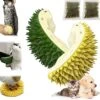 DENGWANG Durian Multifunctional Toys, Durian Cat Scratcher, Durian Shell Cat, Cat Durian Shell, Massaging And Removing Floating Hair Cat Dog Mint Toys (2PCS Yellow+Green)