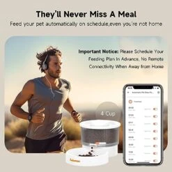 Lulumiao Automatic Cat Feeders With Slow Dispensing, Healthier Timed Cat Food Dispenser Prevents Bloating For Small Dog, Customized Feeding Schedule, Dual Powered, APP Control Up To 99 Portion 10 Meal -Pet Products Shop 51jpQjfWljL