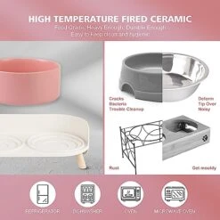 Elevated Dog Food Water Bowl - Raised Dog Bowls With Stand Non Skid - Double Dog Feeding Bowl Set With Splash Proof Guard - Ceramic Pet Dish For Small To Medium Dogs And Large Cats - 28.74 Oz - 850 Ml 15 Elevated Dog Food Water Bowl - Raised Dog Bowls With Stand Non Skid - Double Dog Feeding Bowl Set With Splash Proof Guard - Ceramic Pet Dish For Small To Medium Dogs And Large Cats - 28.74 Oz - 850 Ml -Pet Products Shop 51kVRiua8cL