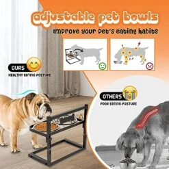 SHAINFUN Elevated Dog Bowls For Medium Dogs And Cats - Raised Cat Or Dog Bowl Stand With Adjustable Height And Two Stainless Steel Food Bowls - Ideal For Medium And Small Dogs And Cats. 10 SHAINFUN Elevated Dog Bowls For Medium Dogs And Cats - Raised Cat Or Dog Bowl Stand With Adjustable Height And Two Stainless Steel Food Bowls - Ideal For Medium And Small Dogs And Cats. -Pet Products Shop 51lfnHgZ1aL