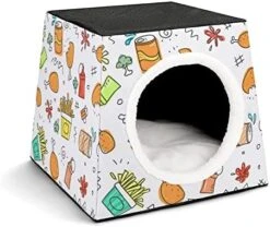 Printed Cat Cube Kitty House Indoor Cats Bed Cat Sofa Small Dogs Shelter Warm And Cozy Fried Chicken Foods 26 Printed Cat Cube Kitty House Indoor Cats Bed Cat Sofa Small Dogs Shelter Warm And Cozy Fried Chicken Foods -Pet Products Shop 51lja4yOpNL. AC
