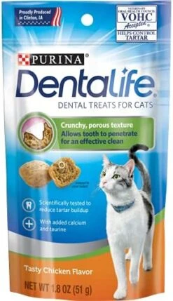 Purina DentaLife Made In USA Facilities Cat Dental Treats, Tasty Chicken Flavor - 19 Oz. Pouch -Pet Products Shop 51m FitOepL. AC