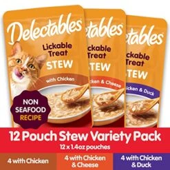 Delectables Non-Seafood Stew Lickable Wet Cat Treats, Variety Pack, 1.4 Ounce (Pack Of 12) -Pet Products Shop 51m3YbcT9WL