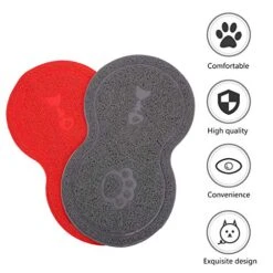 Dogman Toys 2 Pcs Washable Cat Litter Mat Anti- Slip Pet Bowl Mats Dog Cat Pet Feeding Pad Water Bowl Placemat Floor Mat For Kitten Pet Dogs Cats Red Light Grey Dog Treat Toy -Pet Products Shop 51mTHyVNFqL