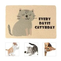 Outdoor Mats Cat Litter Mat, Cat Pad Cat Food Feeding Mat Pet Cushion Cat Litter Pad Washable Dog Cat Mat For Litter Boxes， Grey Cat Pattern Electric Litter Box -Pet Products Shop 51mXERR6uOL