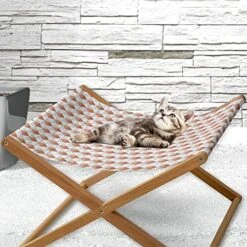 Lunarable Food Pet Hammock, Bunch Of Sliced Limes Background Yummy Fruit Fresh Tropical Vitamin Picture Print, Bed For Kittens Canopy With Durable Wooden Frame, 22" X 19 1/2" X 13", Fern Green -Pet Products Shop 51n6MepwU2L. AC