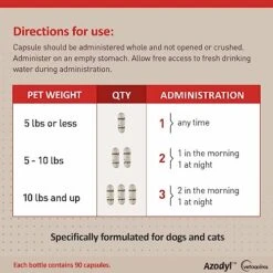 Vetoquinol Azodyl For Dogs And Cats, Helps Support Normal Kidney Function And Health For Dogs And Cats, Supports The Function And Health Of Kidneys In Dogs And Cats, 90 Ct -Pet Products Shop 51nOAV4xoML