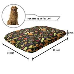 Lunarable Vegetable Pet Bed, Repeating Pattern With Various Healthy Fresh Foods On Dark Backdrop, Chew Resistant Pad For Dogs And Cats Cushion With Removable Cover, 24" X 39", Charcoal Grey Multicolor 8 Lunarable Vegetable Pet Bed, Repeating Pattern With Various Healthy Fresh Foods On Dark Backdrop, Chew Resistant Pad For Dogs And Cats Cushion With Removable Cover, 24" X 39", Charcoal Grey Multicolor -Pet Products Shop 51nOHiGUmUL