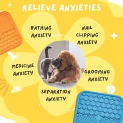 GENERIC Lick Mat For Dog And Cat, 2 Pack With Suction And Spatula, Anxiety And Boredom Relief, Great For Peanut Butter Blue, Orange 8 GENERIC Lick Mat For Dog And Cat, 2 Pack With Suction And Spatula, Anxiety And Boredom Relief, Great For Peanut Butter Blue, Orange -Pet Products Shop 51nbfkbppwL