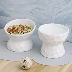 White Ceramic Cat Food And Water Bowl Set ,Cat Food Dish With Stand,Elevated Cat Bowls ,Raised Cat Food Bowls Anti Vomiting,Pet Bowl With Anti Slip Mat,Stress Free For Cats And Small Dogs 8 White Ceramic Cat Food And Water Bowl Set ,Cat Food Dish With Stand,Elevated Cat Bowls ,Raised Cat Food Bowls Anti Vomiting,Pet Bowl With Anti Slip Mat,Stress Free For Cats And Small Dogs -Pet Products Shop 51njVC9R5CL
