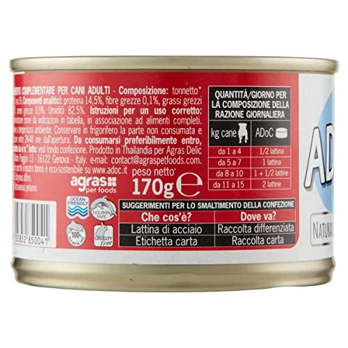 LQNQ ADoC Dog Cibo Umido Per Cani Mix 4 - Trancetti Di Tonnetto, Filetti Di Pollo, Anatra E Manzo - 24 Lattine Da 170gr 8 LQNQ ADoC Dog Cibo Umido Per Cani Mix 4 - Trancetti Di Tonnetto, Filetti Di Pollo, Anatra E Manzo - 24 Lattine Da 170gr - Image 6