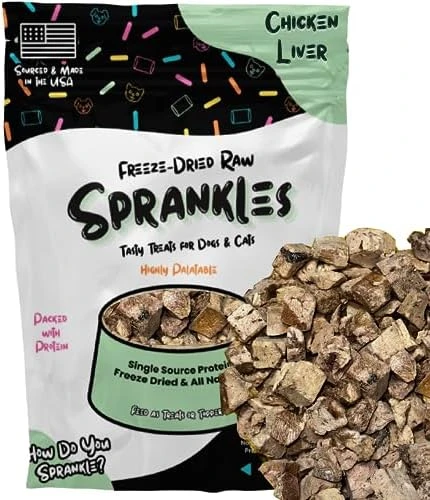 SPRANKLES Freeze Dried Chicken Liver Treats For Cats & Dogs - Single Ingredient All Natural Grain-Free, High Protein, Made In USA - Perfect For Training, Topper Or Snack (Chicken Liver, 6 Ounce) 17 SPRANKLES Freeze Dried Chicken Liver Treats For Cats & Dogs - Single Ingredient All Natural Grain-Free, High Protein, Made In USA - Perfect For Training, Topper Or Snack (Chicken Liver, 6 Ounce) - Image 15