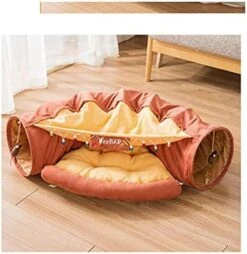 YangYan Cat Bed Tunnel Collapsible Removeable Cat Tunnel Tube Pet Interactive Play Toys With Plush Balls For Cat Puppy (Color : Gold) -Pet Products Shop 51p63B7hWSL. AC